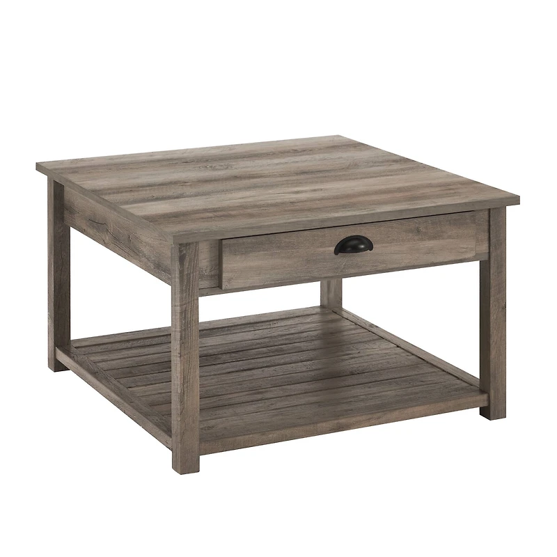 Walker Edison 30" Gray Square Country Coffee Table