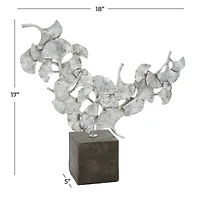18" Silver Polystone Contemporary Sculpture