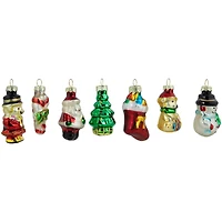 Set of 20 Holiday Figurines Glass Christmas Ornaments 1.75"