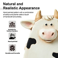 Glitzhome® 13" Cute Cow Statue Planter