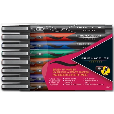 Prismacolor® Premier® Brush Tip Marker, 8-Color Set