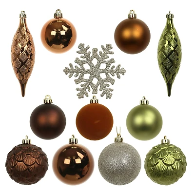 40 Pack Forest Shatterproof Ball, Teardop & Snowflake Ornaments by Ashland®