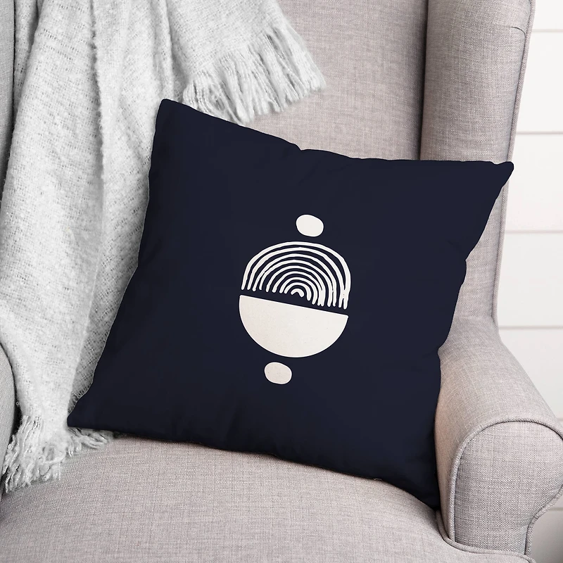 Circle Lines Dots 18" x 18" Throw Pillow
