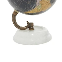 Modern Black Globe with Iron & Marble Base