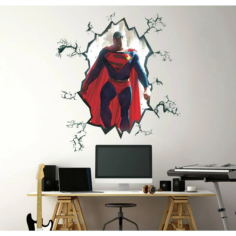 RoomMates Alex Ross Superman Cracked Peel & Stick Giant Wall Decal