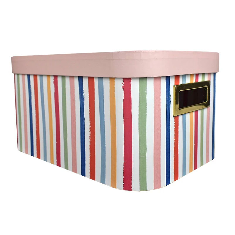 Medium Paint Striped Curved Edge Decorative Box by Ashland®