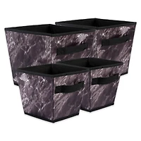 DII® Black Marble Trapezoid Mixed Laundy Bin Set, 4ct.