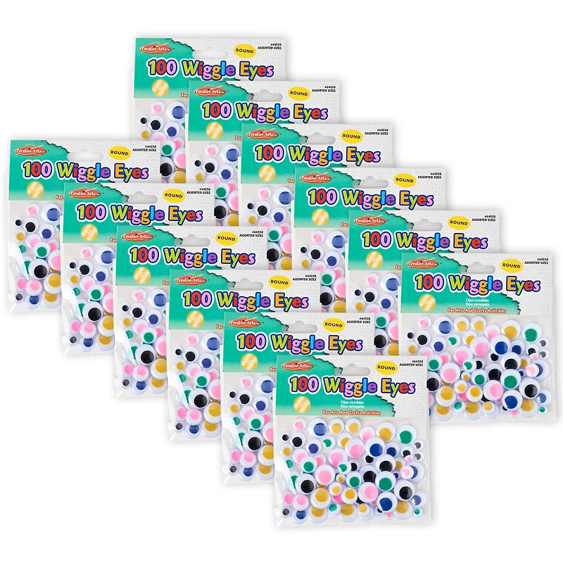 Charles Leonard Wiggle Eyes, 12 Packs of 100