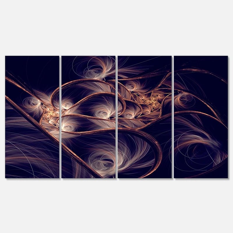Designart - Dark Gold Fractal Flower Pattern