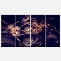 Designart - Dark Gold Fractal Flower Pattern