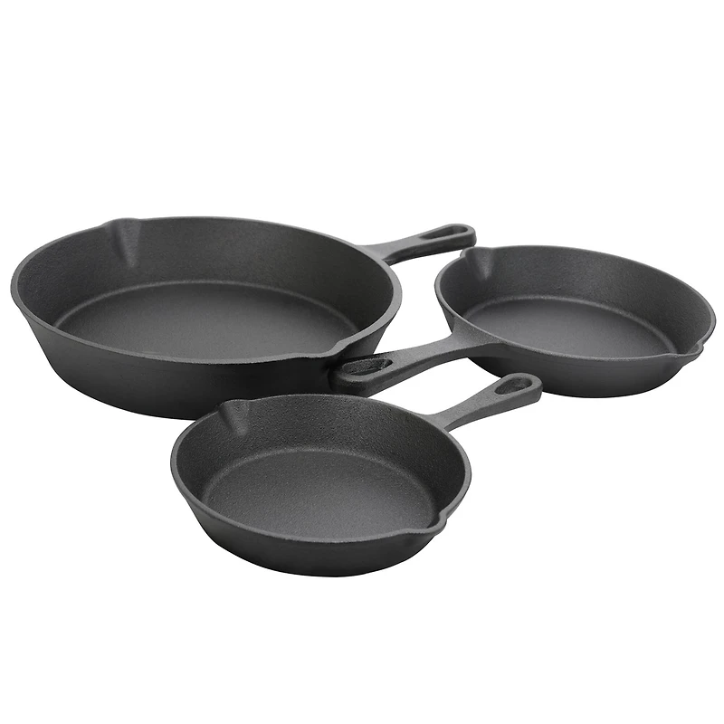 Gibson Home® Addlestone 3-Piece Pre-Seasoned Cast Iron Skillet Set