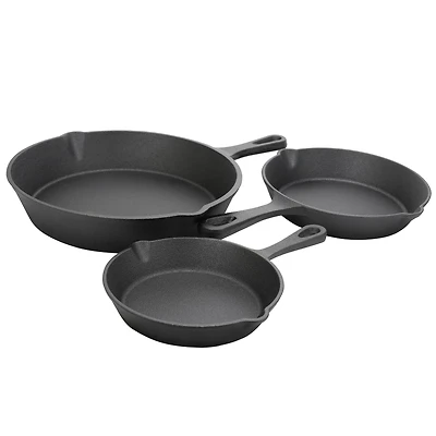 Gibson Home® Addlestone 3-Piece Pre-Seasoned Cast Iron Skillet Set