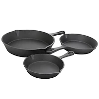 Gibson Home® Addlestone 3-Piece Pre-Seasoned Cast Iron Skillet Set