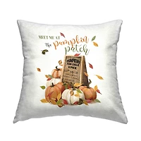 Stupell Industries Meet Me Pumpkin Patch Outdoor Printed Pillow
