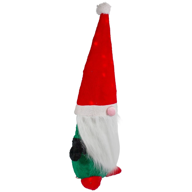 35" Lighted Red & Green Christmas Gnome Yard Decoration