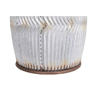 Hello Honey® 17.5" Rustic Round Metal Barrel End Table