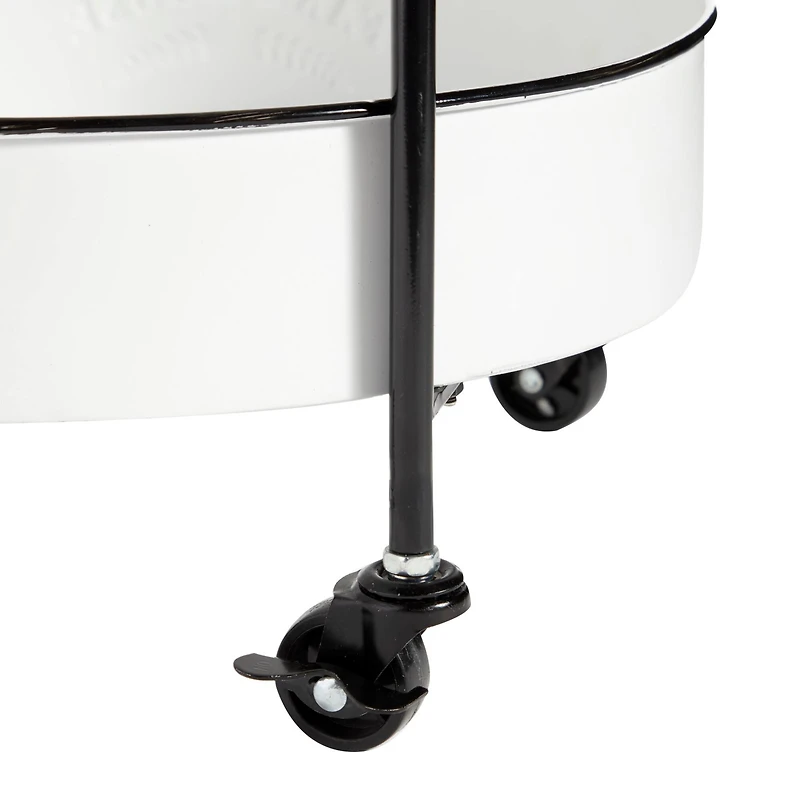 White Farmhouse Metal Storage Cart