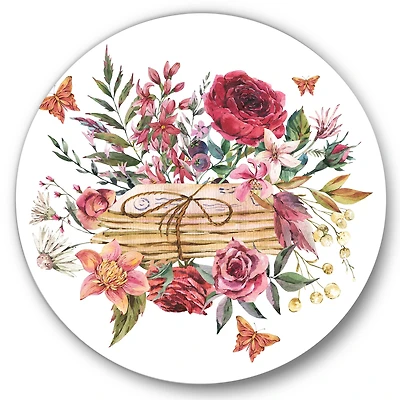 Designart - Vintage Old Letters With Wildflowers