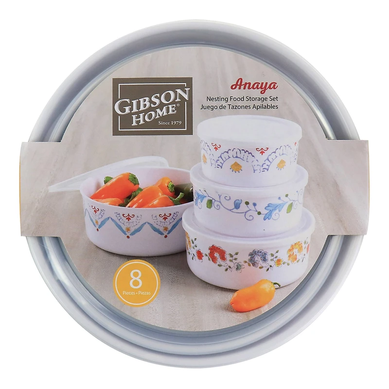 Gibson Home® 8-Piece Anaya Round Nesting Food Storage Set