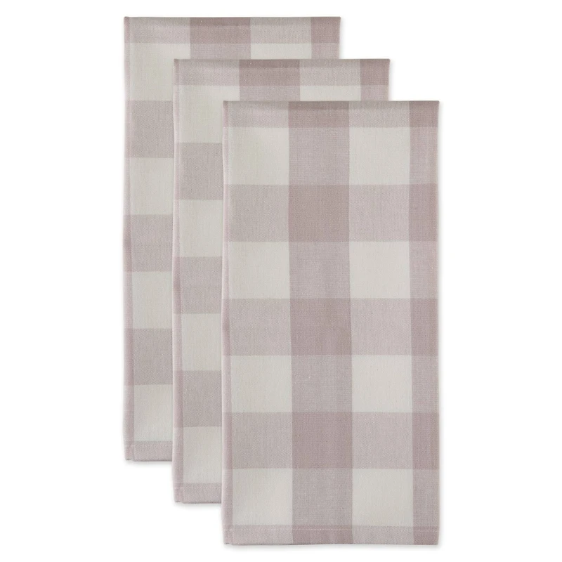 DII® Dusty Lilac Buffalo Check Dish Towels, 3ct.