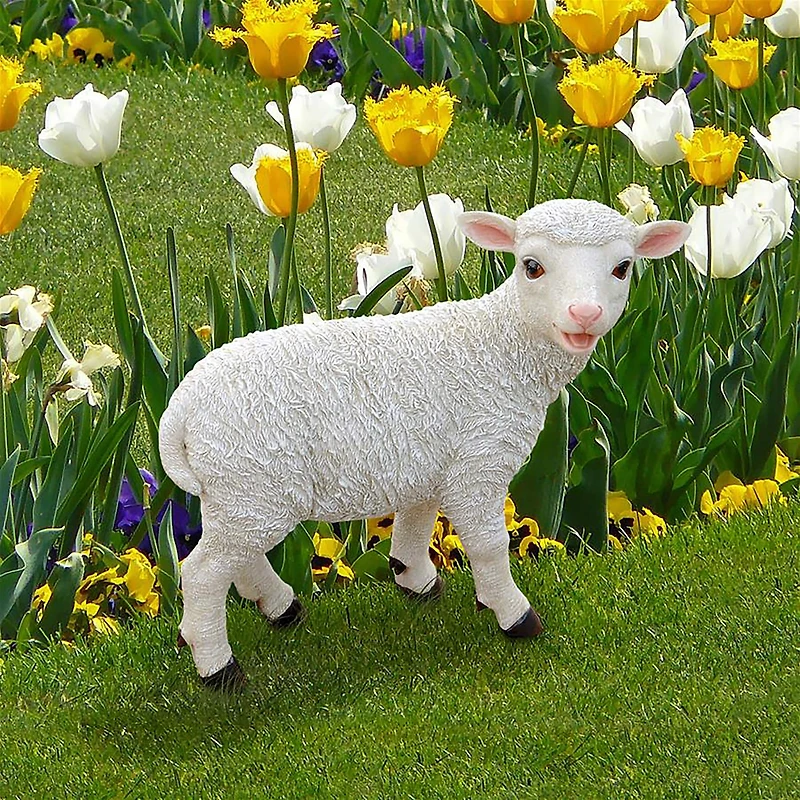 Design Toscano 15" Yorkshire Lamb Garden Statue Standing Lamb