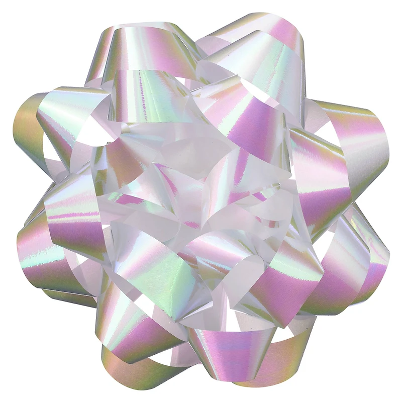 5.75" White Holographic Gift Bow By Celebrate It™