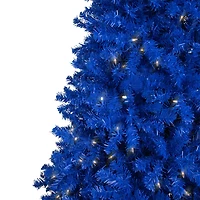 7ft. Pre-Lit Royal Blue Pine Artificial Christmas Tree, Clear Lights