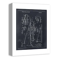 Dual Bell Trumpet Patent 12" x 16" Canvas Wall Art