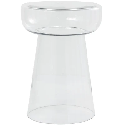 20" Glass Modern Side End Accent Table
