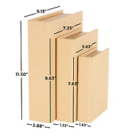 Faux Leather Geometric Woven Grid Book Storage Box Set