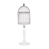 White Wood Farmhouse Birdcage, 44" x 14" x 14"