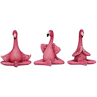 Design Toscano 5.5" Zen of Pink Flamingos Yoga Garden Statue Set