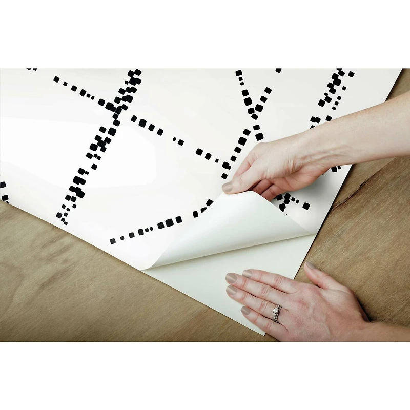 RoomMates Black Diamond Grid Specks Peel & Stick Wallpaper