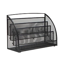 Mind Reader Black 4 Pocket Metal Mesh Newspaper & Magazine Rack