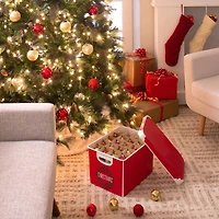 Simplify 15.4" Christmas Wreath 60 Ornament Storage Tote Bin