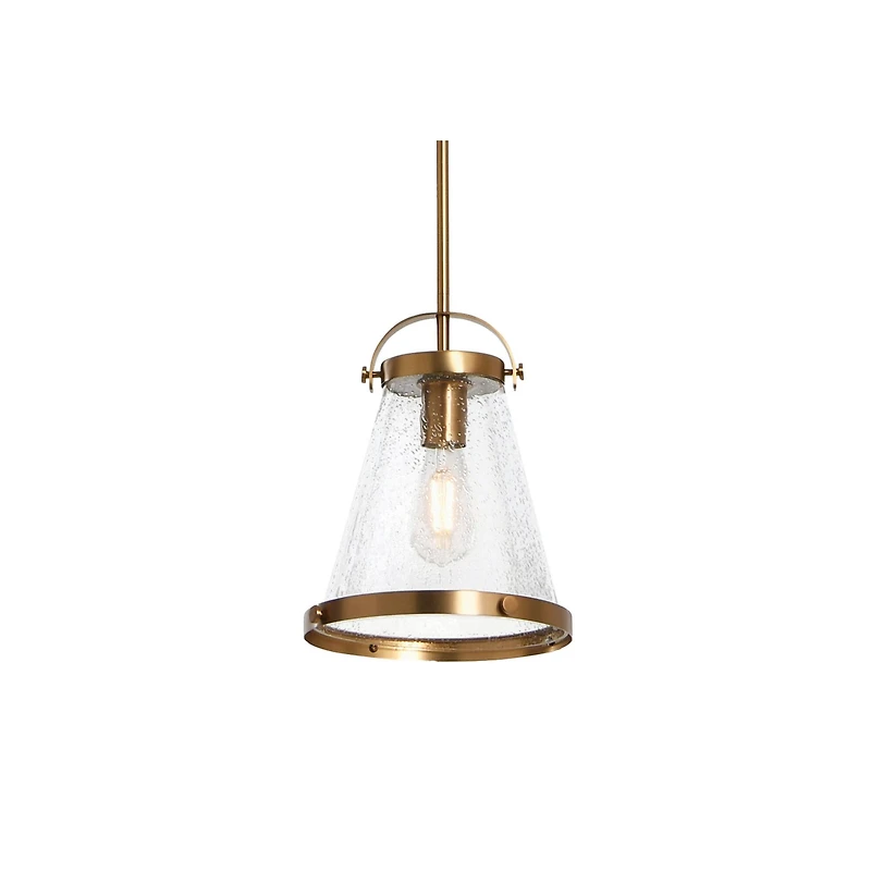 Hello Honey® Robert Stevenson Lighting Wesley Metal & Seedy Glass Ceiling Light