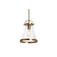 Hello Honey® Robert Stevenson Lighting Wesley Metal & Seedy Glass Ceiling Light