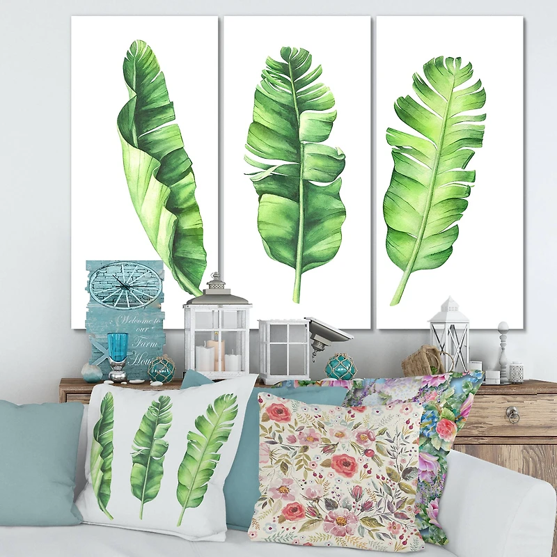 Designart - Tropical Banana Leaves Set