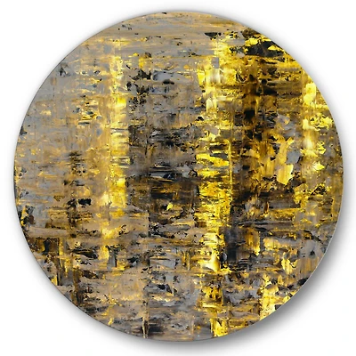 Designart - Yellow Meets Grey Abstract Art II