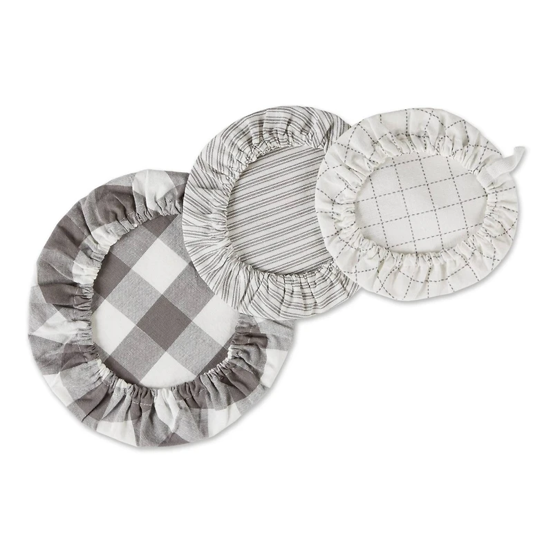 DII® Assorted Gray Farmhouse Woven Dish Cover Set