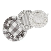 DII® Assorted Gray Farmhouse Woven Dish Cover Set