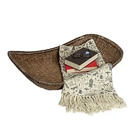 Hello Honey® 34.25" Brown Antique Woven Wicker Tray Basket