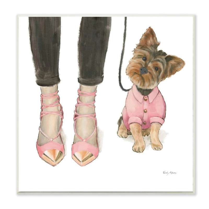 Glam Dog on Walk with Fashion Heels Wall Art