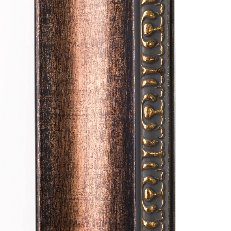 Head West Copper Distressed 30.5" x 36.5" Framed Beveled Accent Vanity Mirror