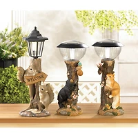 10" Friendly Squirrels Solar Figurine