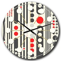 Designart 'Retro Geometrical Abstract Minimal Pattern Ii Mid-Century Modern Wall Clock