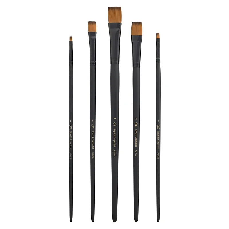 Royal & Langnickel® Essentials™ Acrylic Gold Taklon 5 Piece Bright Brush Set