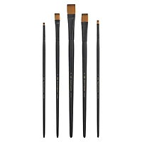 Royal & Langnickel® Essentials™ Acrylic Gold Taklon 5 Piece Bright Brush Set