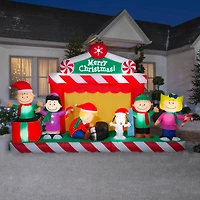 7ft. Airblown® Inflatable Giant Christmas Peanuts Gang Christmas Stage Scene