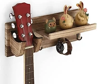 NEX™ Wood Guitar Wall Hanger with Shelf & 3 Hooks